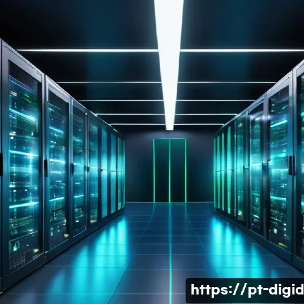 디지털 기억 보존의 글로벌 동향 - A futuristic data center interior showcasing advanced cloud storage technology and distributed compu...